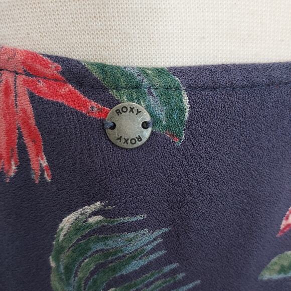 Roxy Navy Tropical Floral Print Tank Dress Size L - Picture 12 of 15
